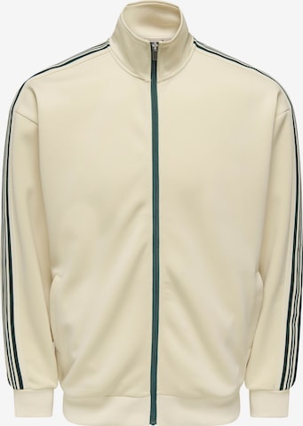 Only & Sons Zip-Up Hoodie 'ONSRiber' in Grey: front