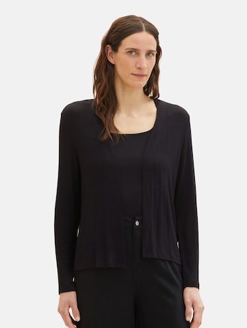 TOM TAILOR Knit Cardigan in Black: front