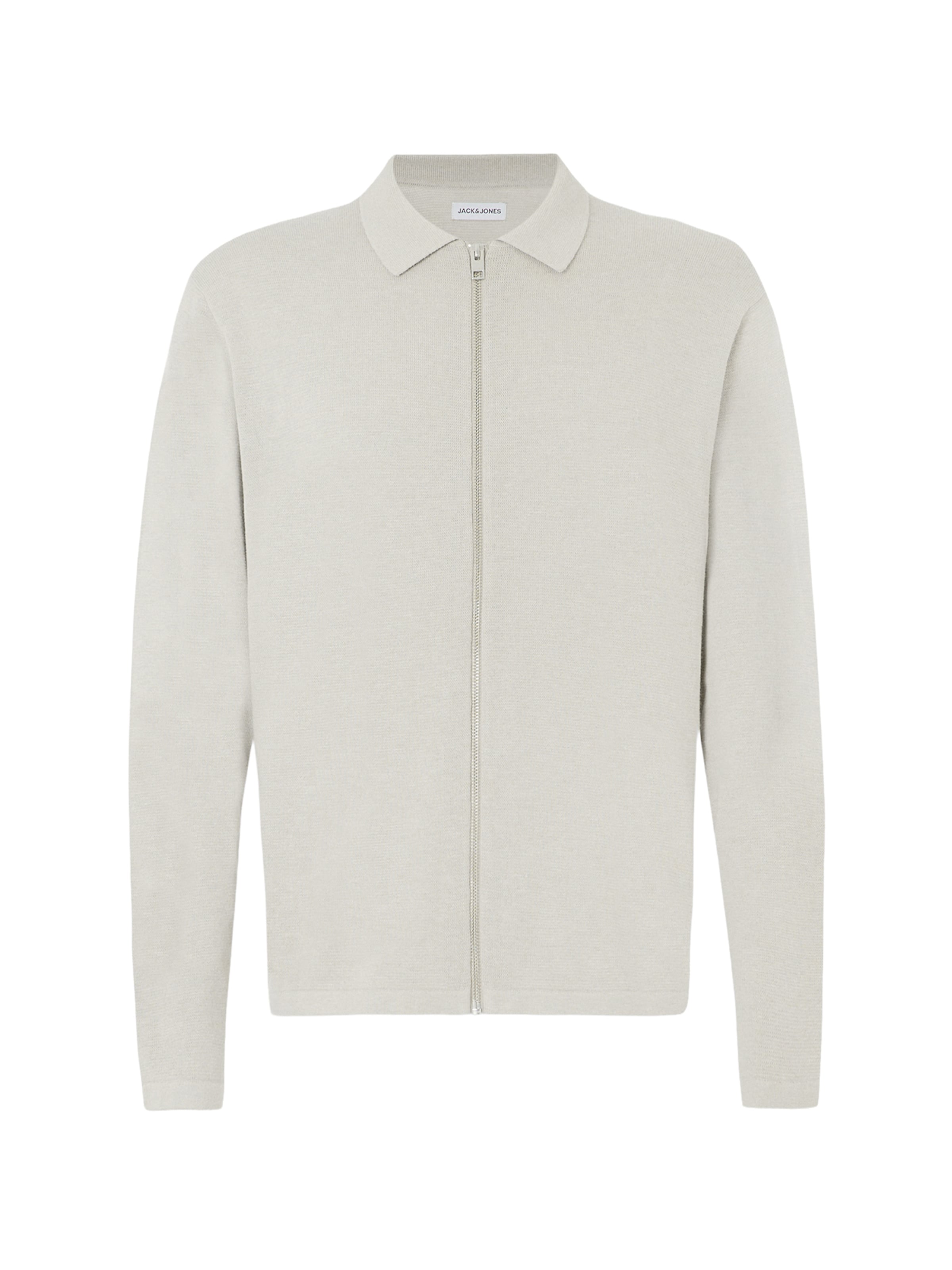 JACK & JONES Gebreid vest 'JJCOLE' in Grijs: voorkant