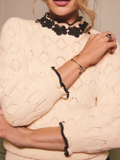 love & roses Pulover | bež barva, Prikaz izdelka