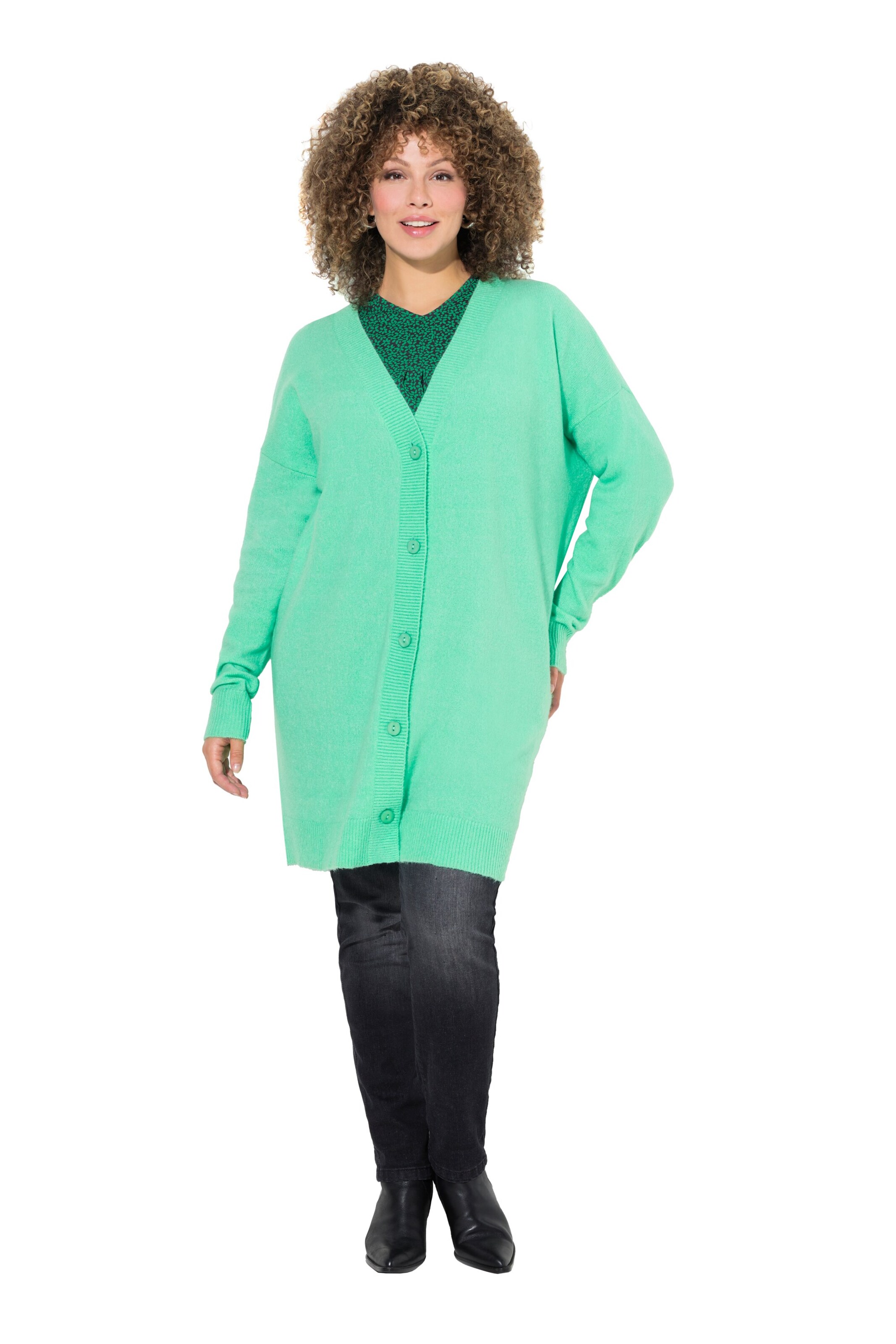 Cardigan Ulla Popken en vert : devant