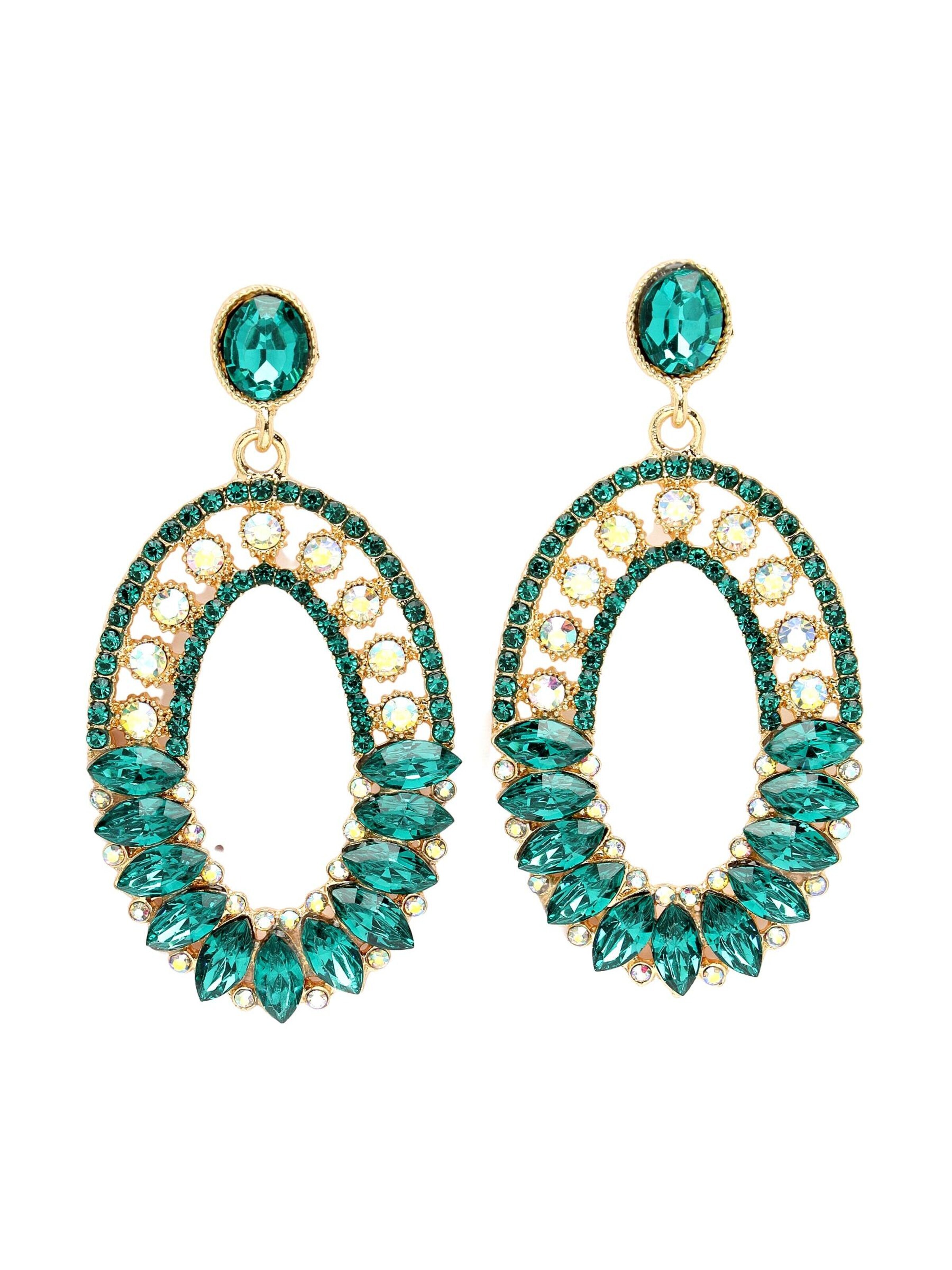 AVANT-GARDE PARIS Earrings 'Xeniaya' in Green: front