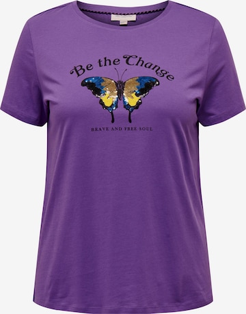 T-shirt 'Kiti' ONLY Carmakoma en violet : devant