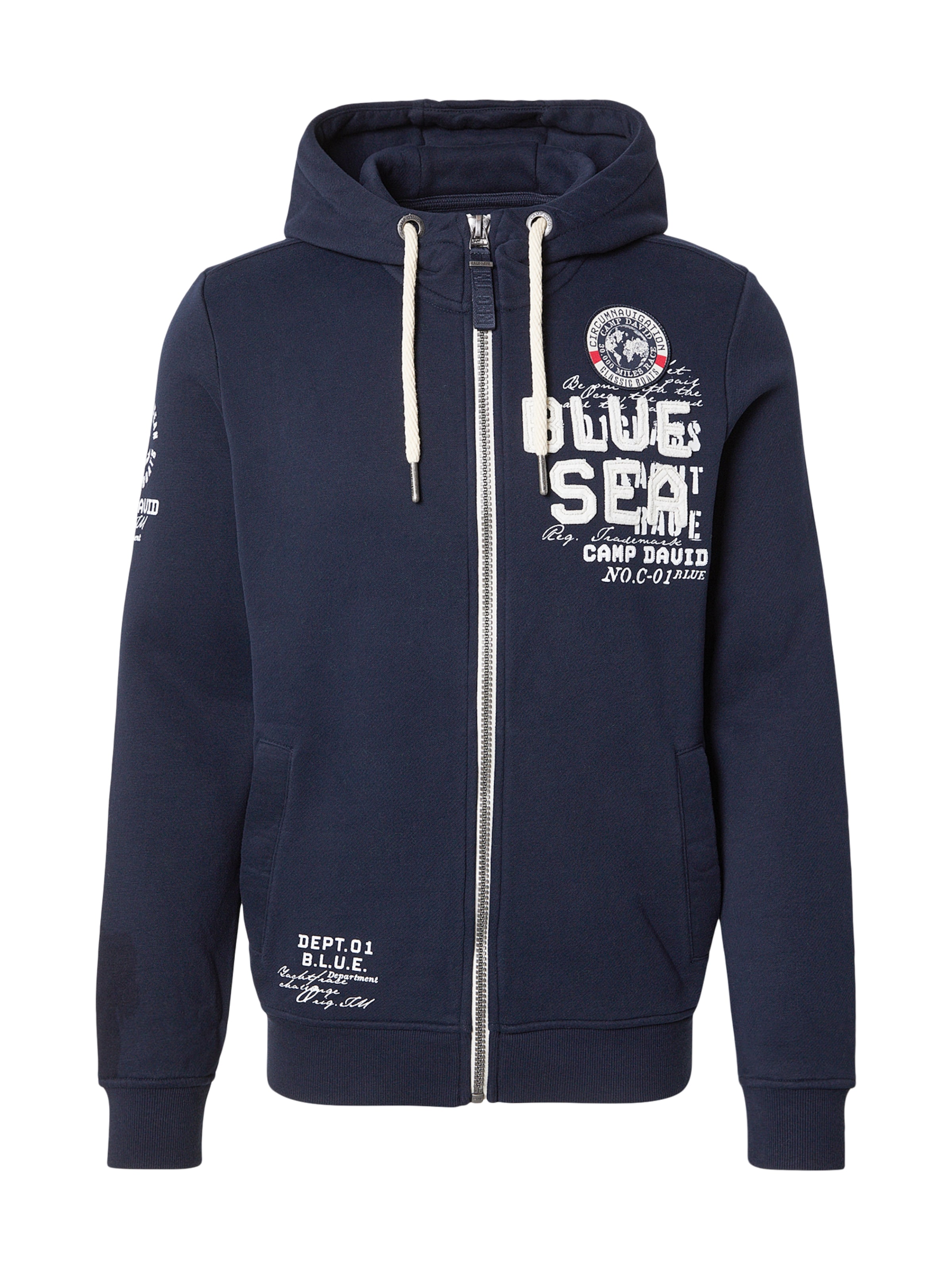 CAMP DAVID - Sudadera con cremallera en azul: frente