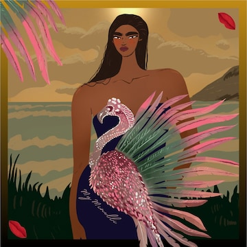 My Minelli Schal 'Angel of Sunset - Hand Rolled Silk Scarf' in Braun: Vorderseite