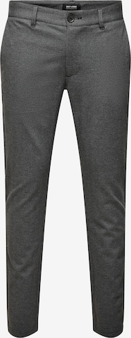 Slimfit Pantaloni chino 'Mark' di Only & Sons in nero: frontale