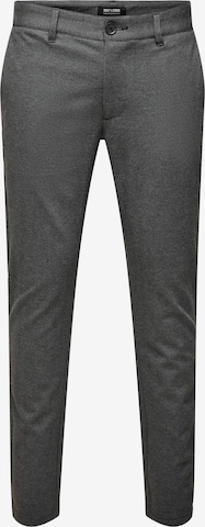 Pantaloni chino 'Mark' di Only & Sons in nero: frontale