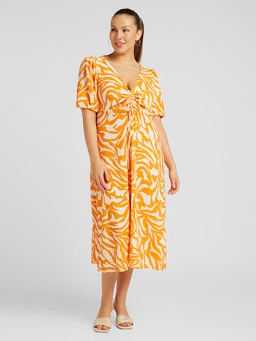 EVOKED - Vestido de verano 'LAYA TYA' en naranja: frente