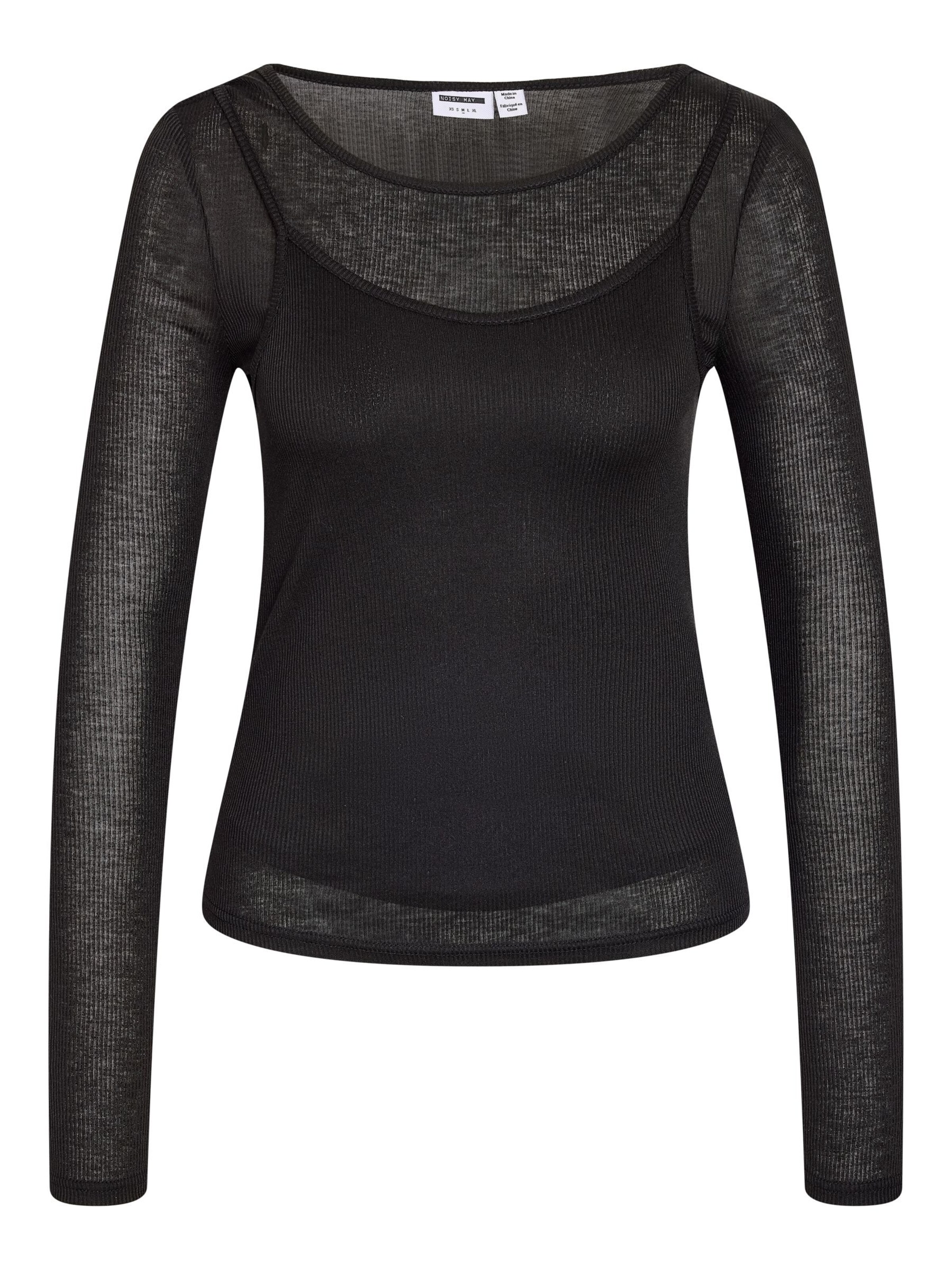 Noisy may Shirt 'NMNusa' in Zwart: voorkant