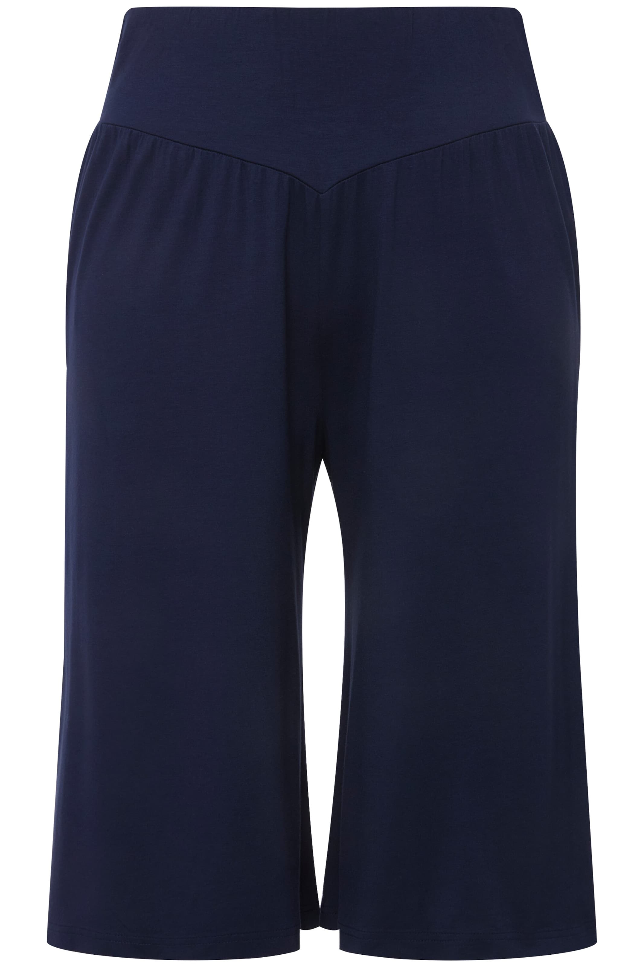 Ulla Popken Wide leg Broek in Blauw: voorkant
