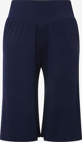 Ulla Popken Wide leg Broek in Blauw: voorkant