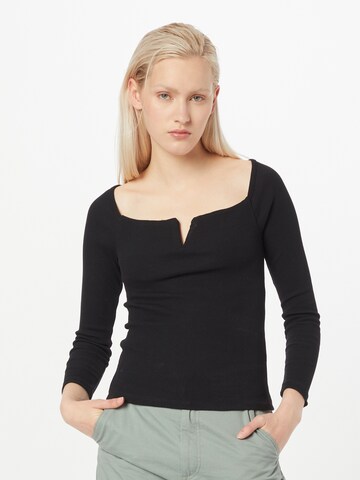 Nasty Gal Shirt in Zwart: voorkant