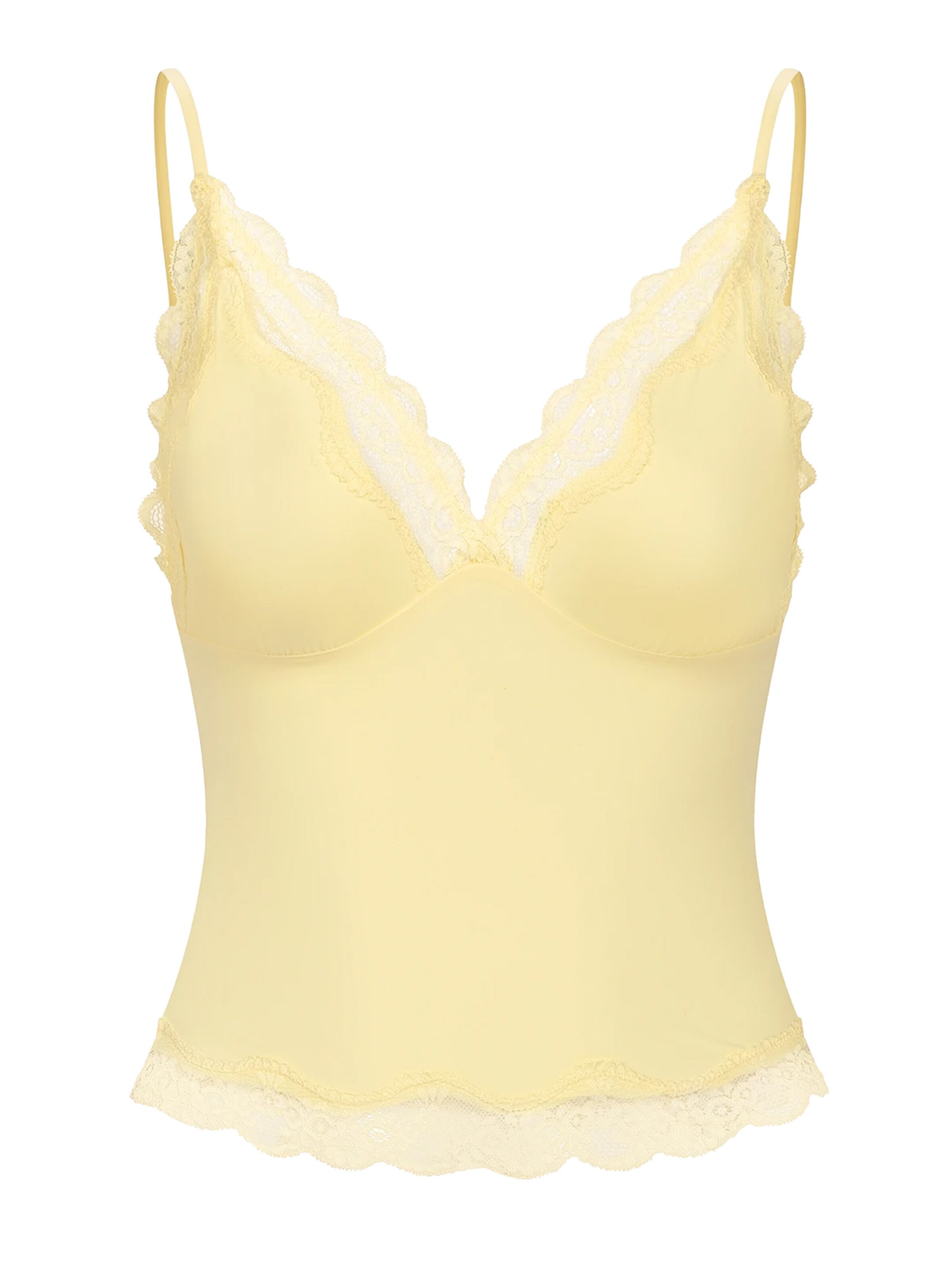 Haut 'Deep Neck Lace Top' cfab (formerly creamy fabrics) en jaune : devant