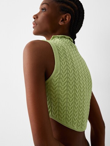 Tops en tricot Bershka en vert