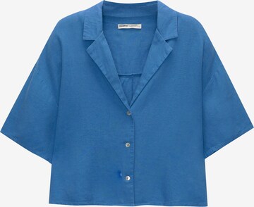 Pull&Bear Bluzka w kolorze niebieski: przód