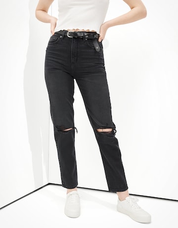 American Eagle Regular Jeans in Black: front