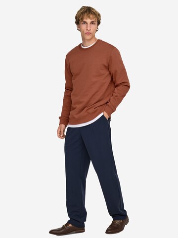 Only & Sons Sweatshirt 'Connor' in Brown