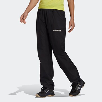 ADIDAS TERREX Loosefit Udendørs bukser i sort: forside