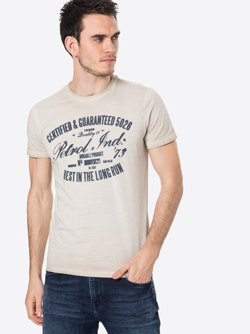 T-Shirt Petrol Industries en beige : devant