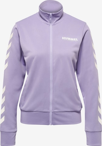 Hummel Sweatvest 'Legacy Poly' in Lila: voorkant