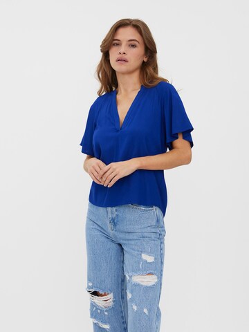 VERO MODA Blouse 'DANNI' in Blauw: voorkant