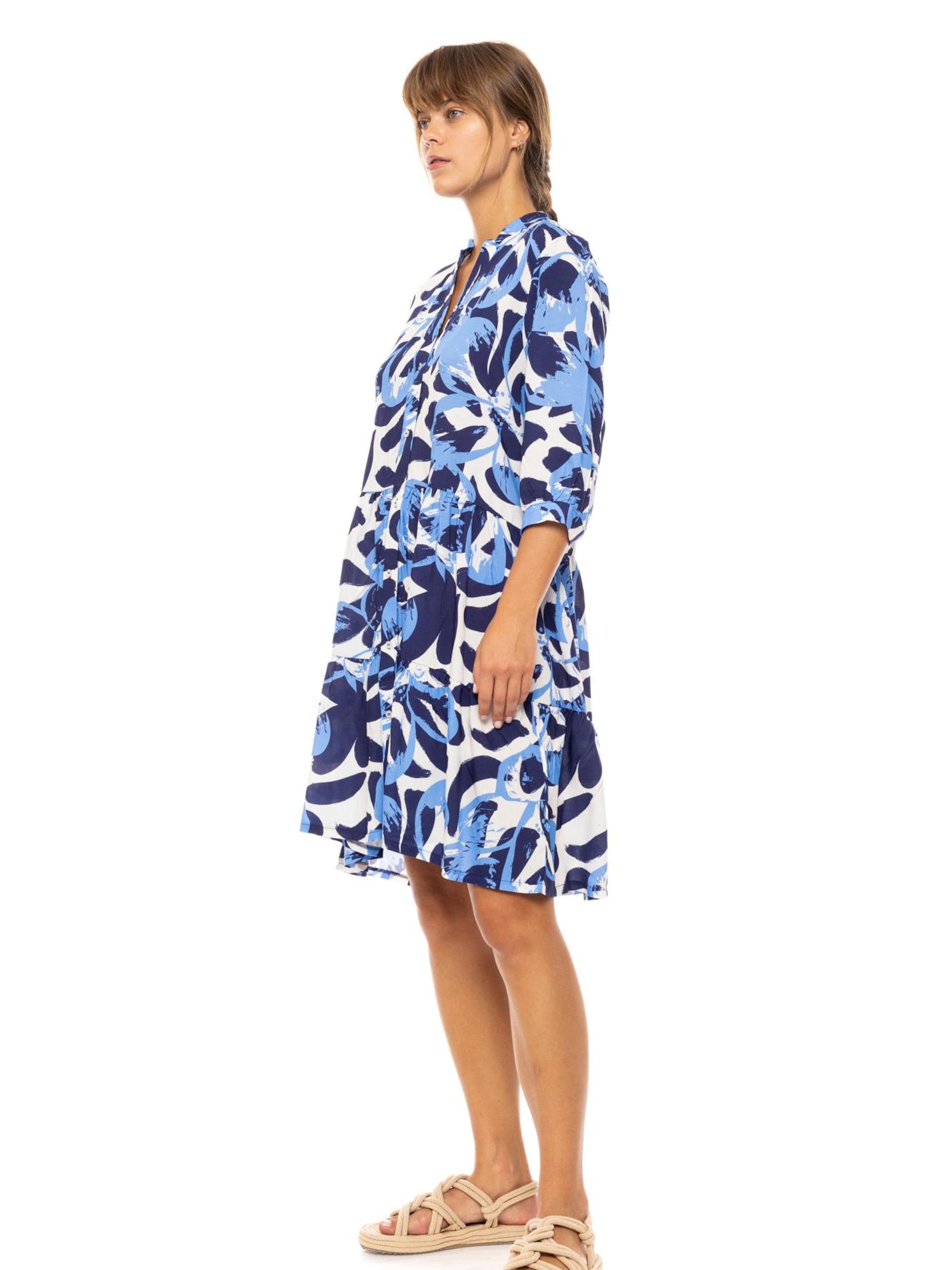 Pink Label - Vestido de verano 'ABSTRACT' en azul