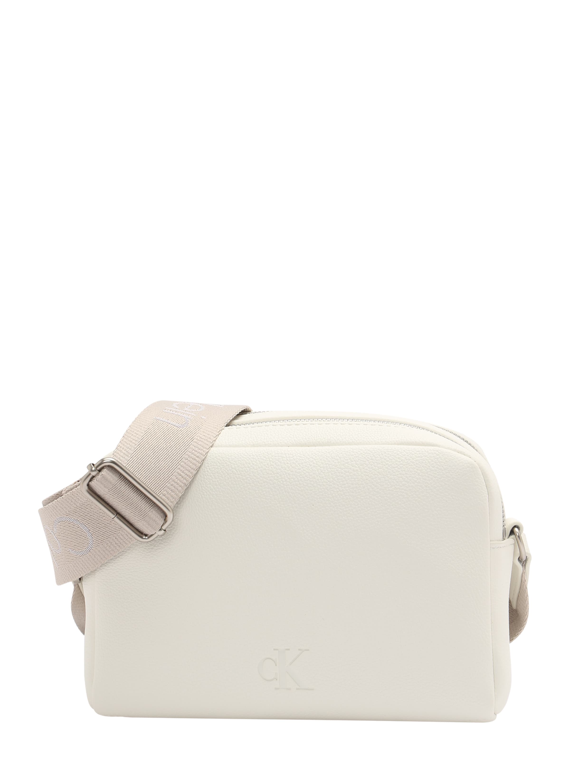 Calvin Klein Чанта с презрамки в бяло: отпред