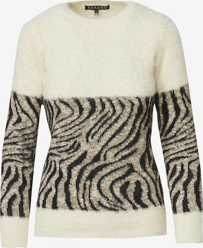 KOROSHI Pullover in beige / braun / schwarz, Produktansicht
