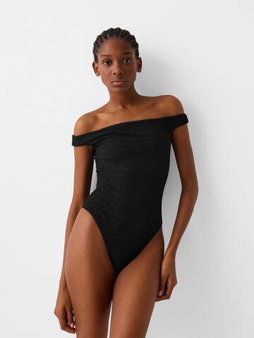 Bershka Shirt bodysuit in Black