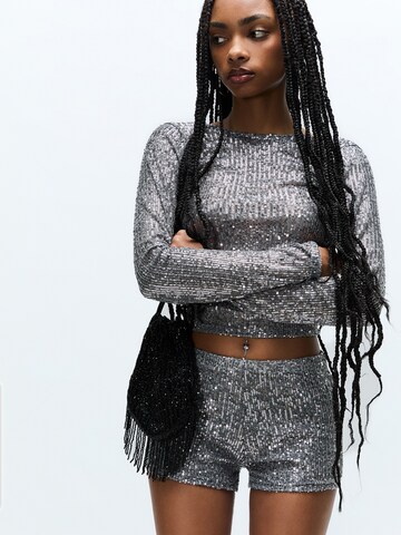 Coupe slim Pantalon Pull&Bear en argent