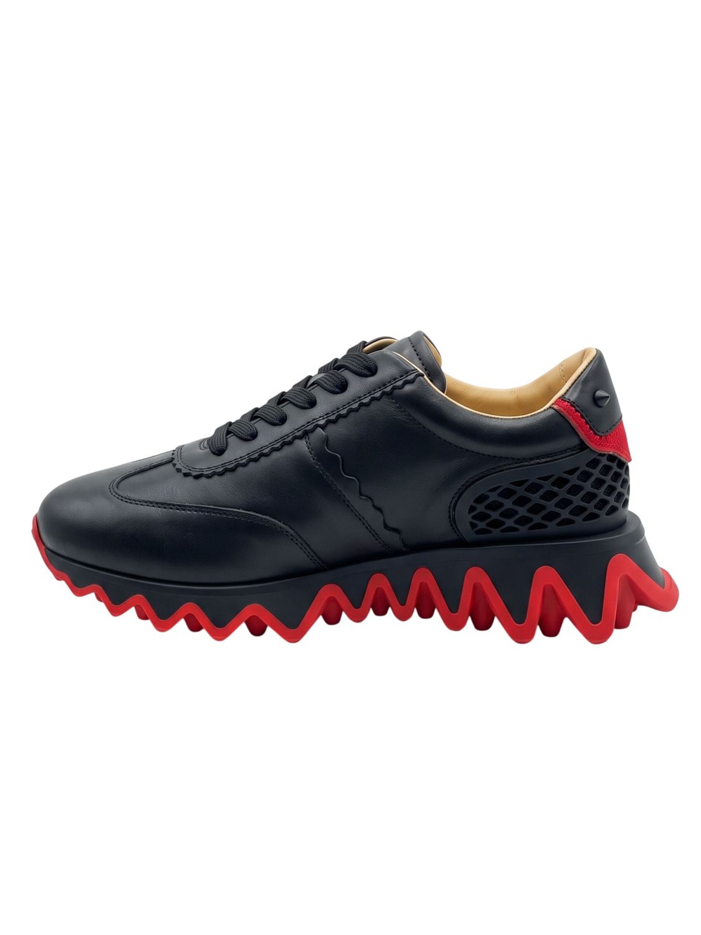 Christian Louboutin Sneakers laag 'Louboutin Sneakers Herren schwarz rot' in Zwart: voorkant
