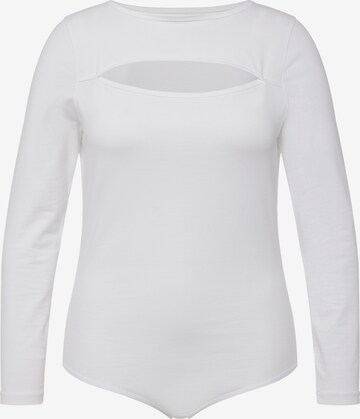 Shirtbody Ulla Popken en blanc : devant