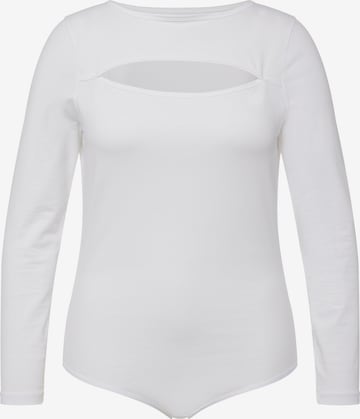 Ulla Popken Shirt body in Wit: voorkant