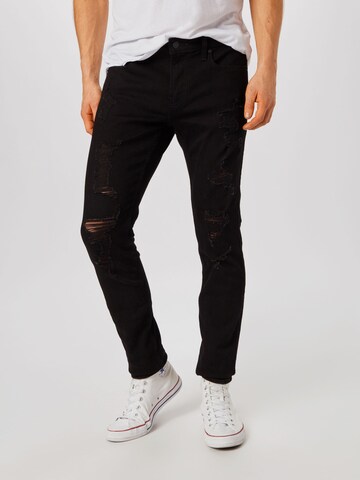 Skinny Jeans de la HOLLISTER pe negru: față