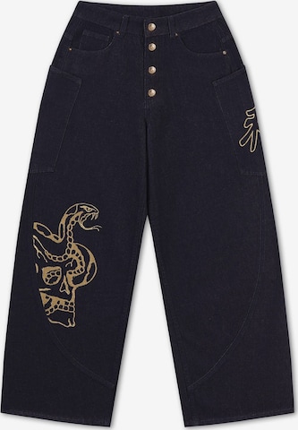 Ed Hardy Wide Leg Jeans in Blau: Vorderseite