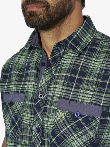 Jan Vanderstorm Comfort fit Button Up Shirt 'Aalvan' in Blue