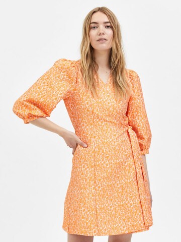 SELECTED FEMME Kjole 'Jacquard' i orange: forside