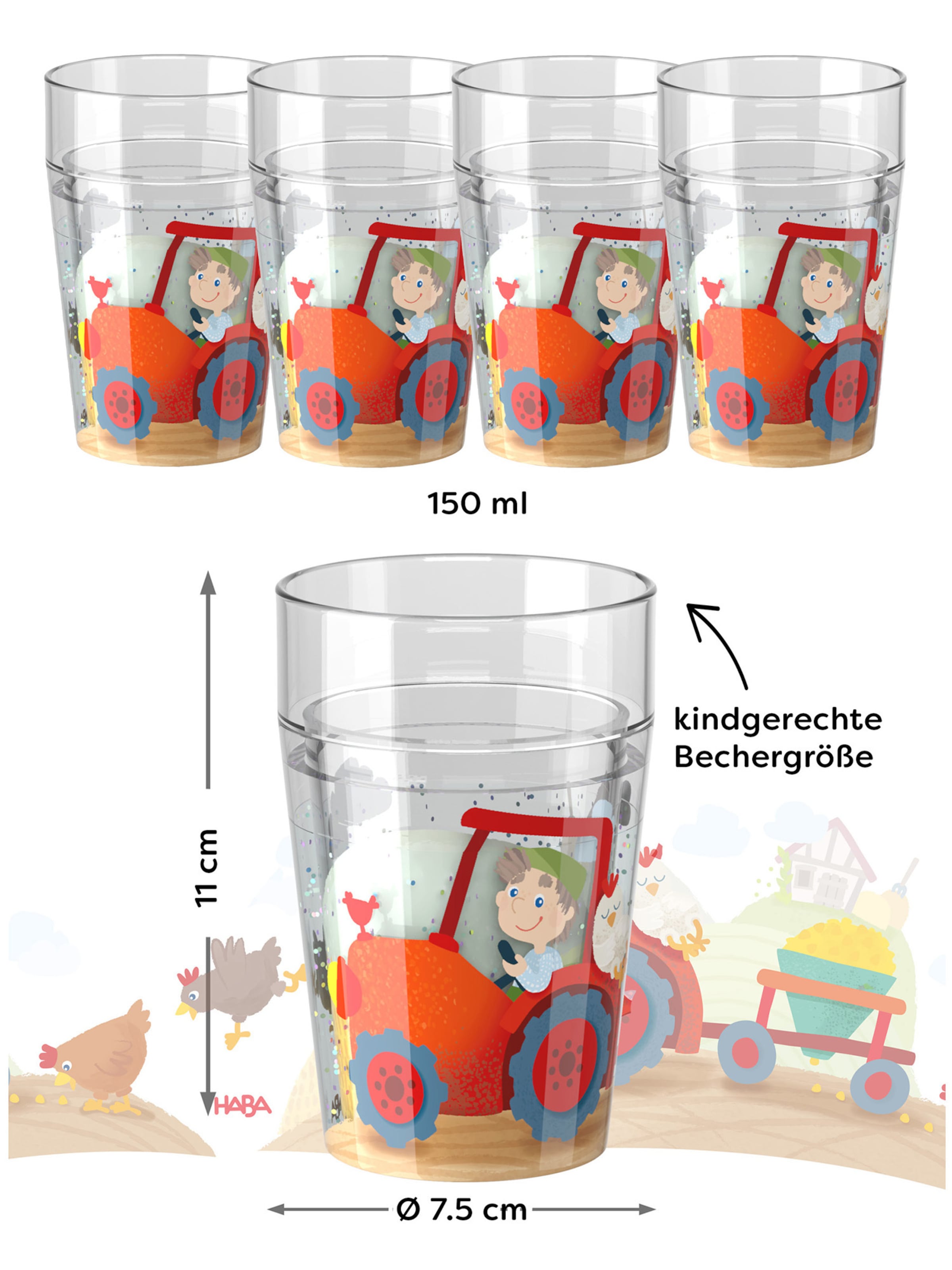 HABA Spel ' Glitzerbecher ' in Gemengde kleuren: voorkant