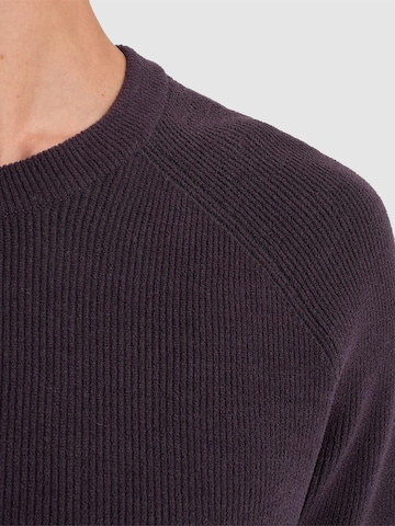 CAST IRON - Jersey 'Pullover with two-tone rib texture and raglan sleeves' en lila