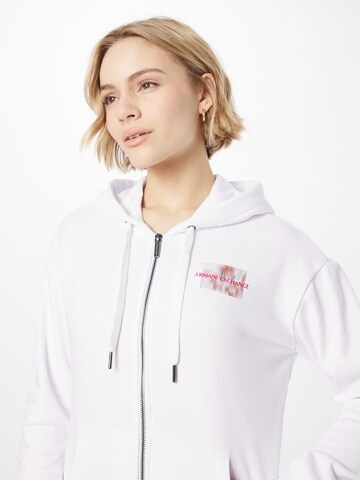 ARMANI EXCHANGE Zip-Up Hoodie 'FELPA' in White