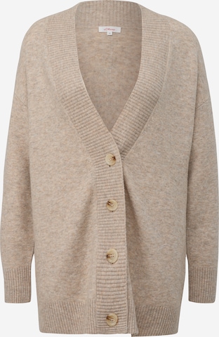 s.Oliver Gebreid vest in Beige: voorkant