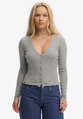 Cardigan 'Athletic Essential' Superdry & Co en gris : devant