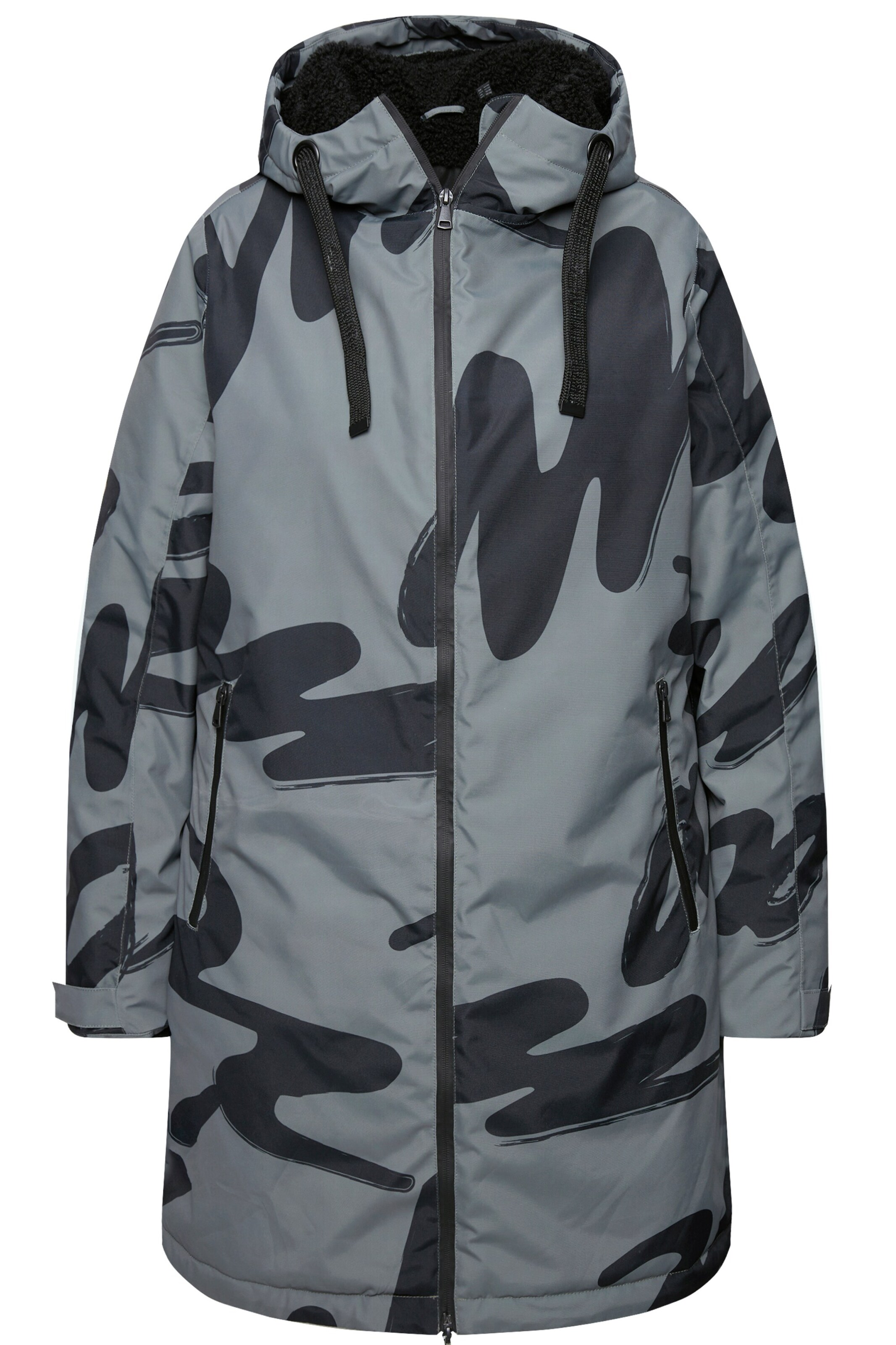 Ulla Popken Raincoat in Grey: front