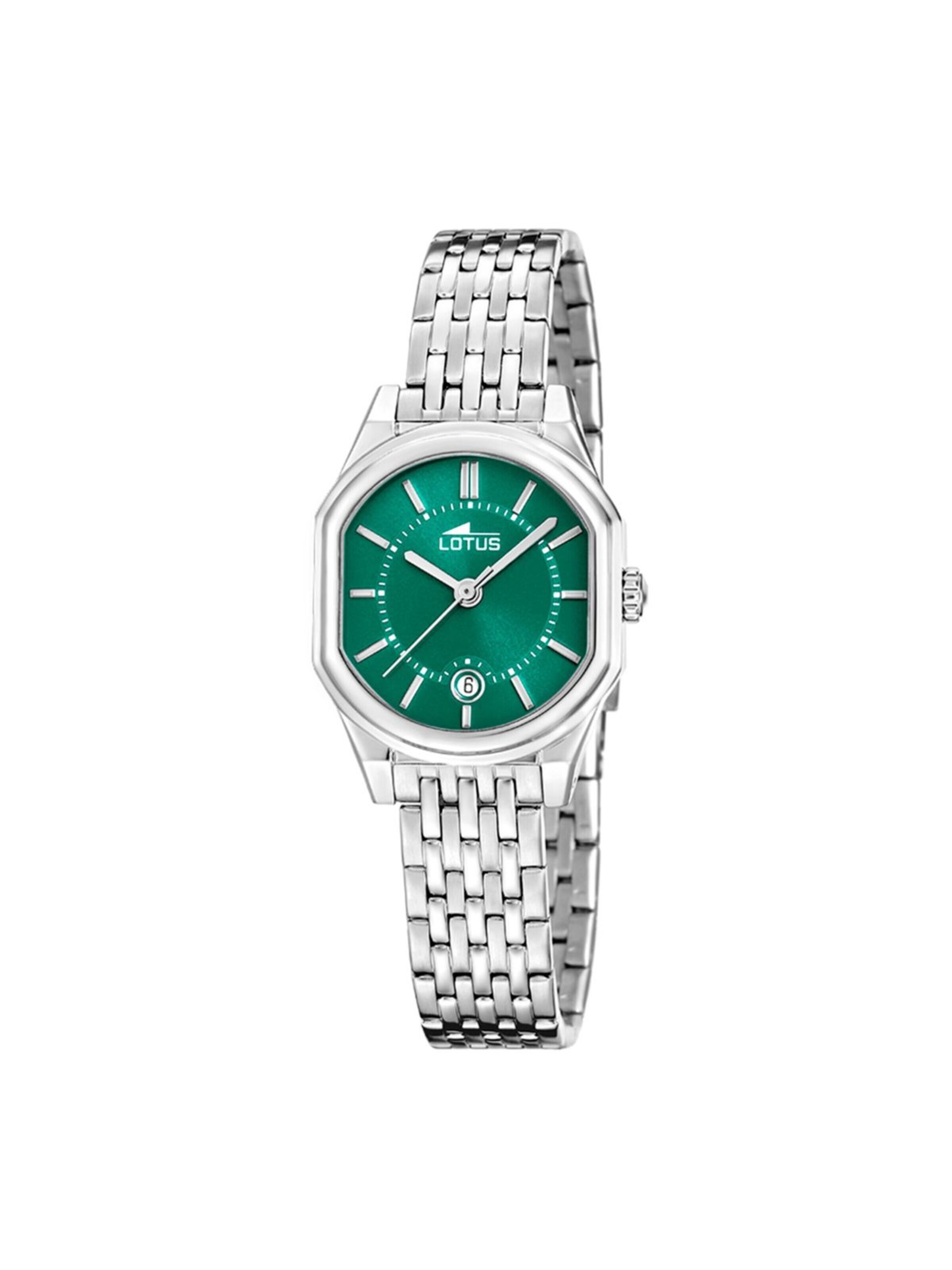 Montre à affichage analogique Lotus en vert : devant