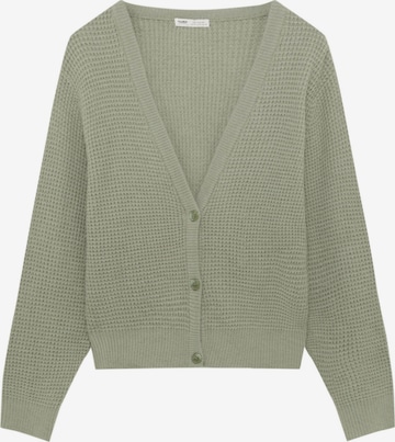 Pull&Bear Knit Cardigan in Green: front