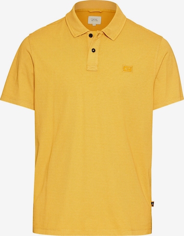 CAMEL ACTIVE Kurzarm Poloshirt aus reiner Baumwolle in Gelb: Vorderseite