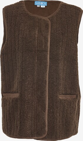 SANIKA Knitted Vest in Brown: front