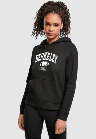 Merchcode Sweatshirt 'Berkeley University - Bear' in Schwarz: predná strana