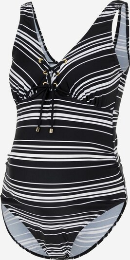 MAMALICIOUS Badeanzug 'Ava' in schwarz / weiß, Produktansicht