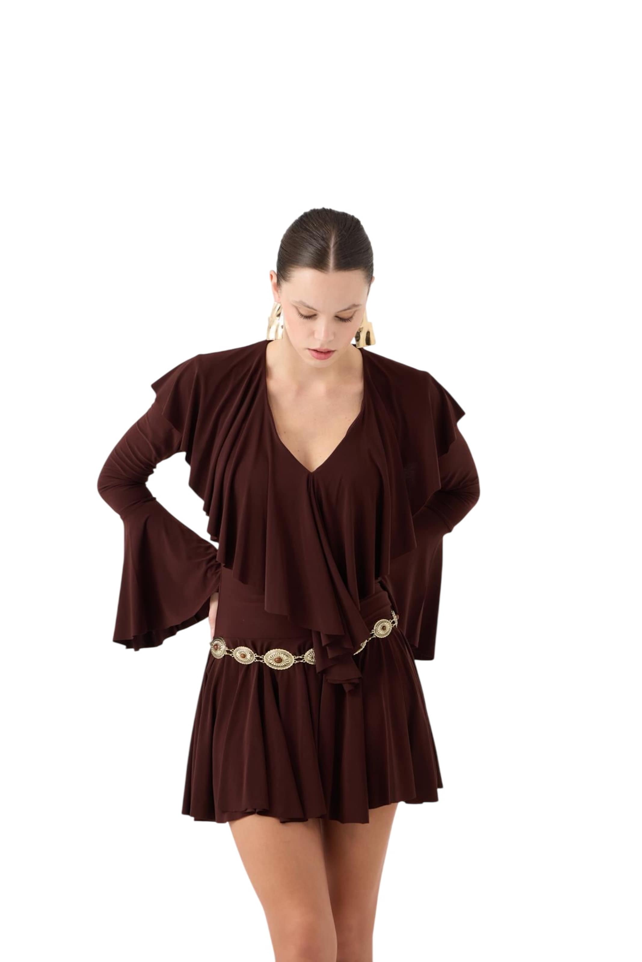Robe HOLLY LOLLY en marron : devant